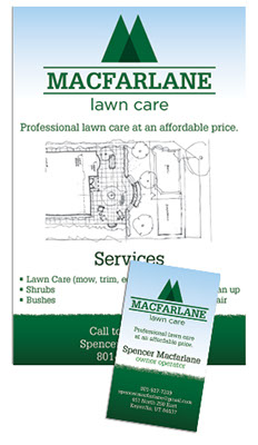sample card and flyer